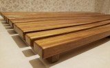 Aquatica Onde Waterproof Iroko Wood Bath Shower Floor Mat 90 4